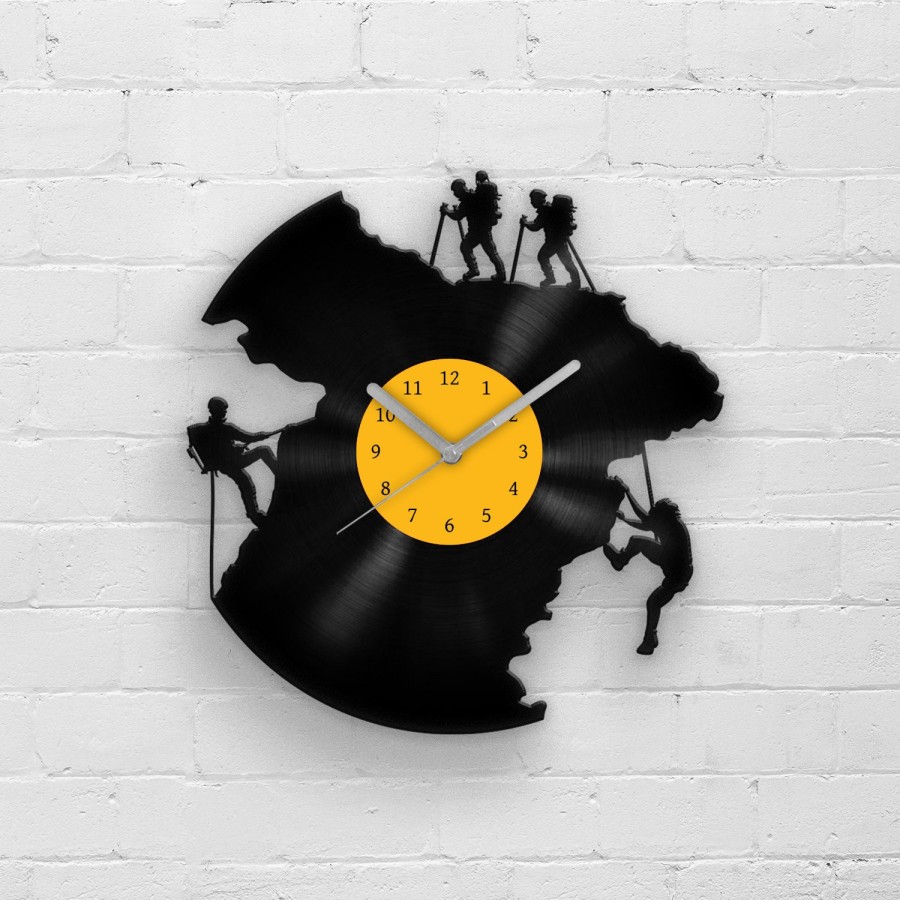 Adventurer, Climbing Man Vinyl Record Wall Clock, Wall Decor, Wall Accessory, Wall Hanging, Gift for Climbers, Climber Vinyl Clock, Wall Art