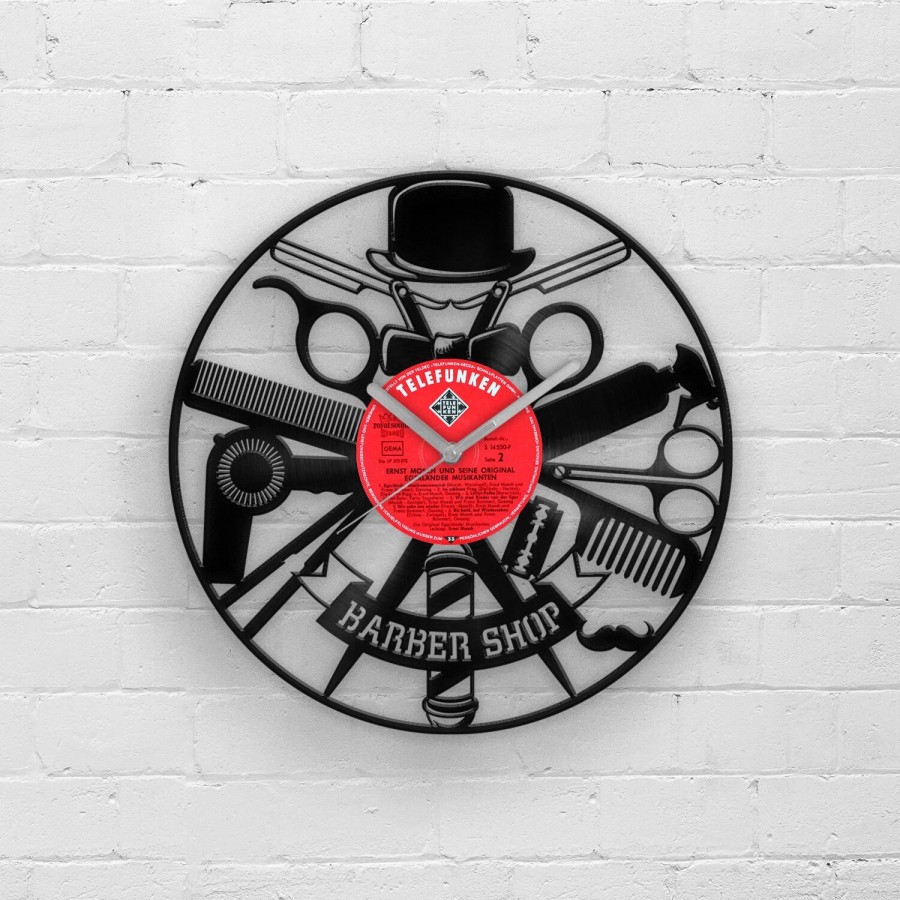 BARBER SHOP - Vinyl Clock, Housewarming Gift, Wall Hanging for Men, Hairdresser&#39;s Decor, Unique Original Art, The Best Home Decorations