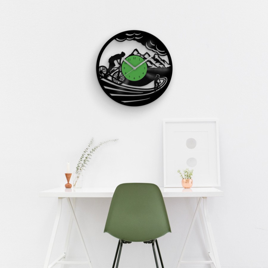 Bicycle Gifts, Cycling Vinyl Record Wall Clock, Gift for Cycler, Sports Gifts, Wall Hanging, Best Christmas Gifts, Mountain Bike Gifts