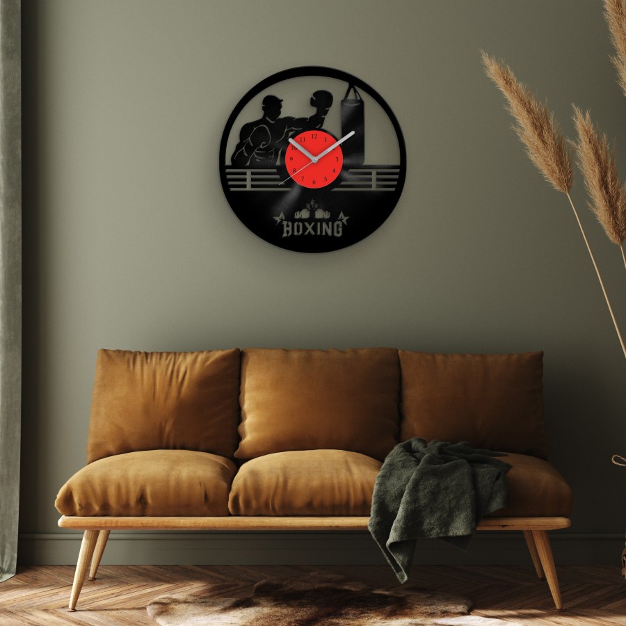 Boxing Vinyl Clock, Original Gifts for Fans Boxing, The Best Home Decorations, Boxing Fan Gifts, 12 Inch Sport Wall Clock, Gift for Boy Box