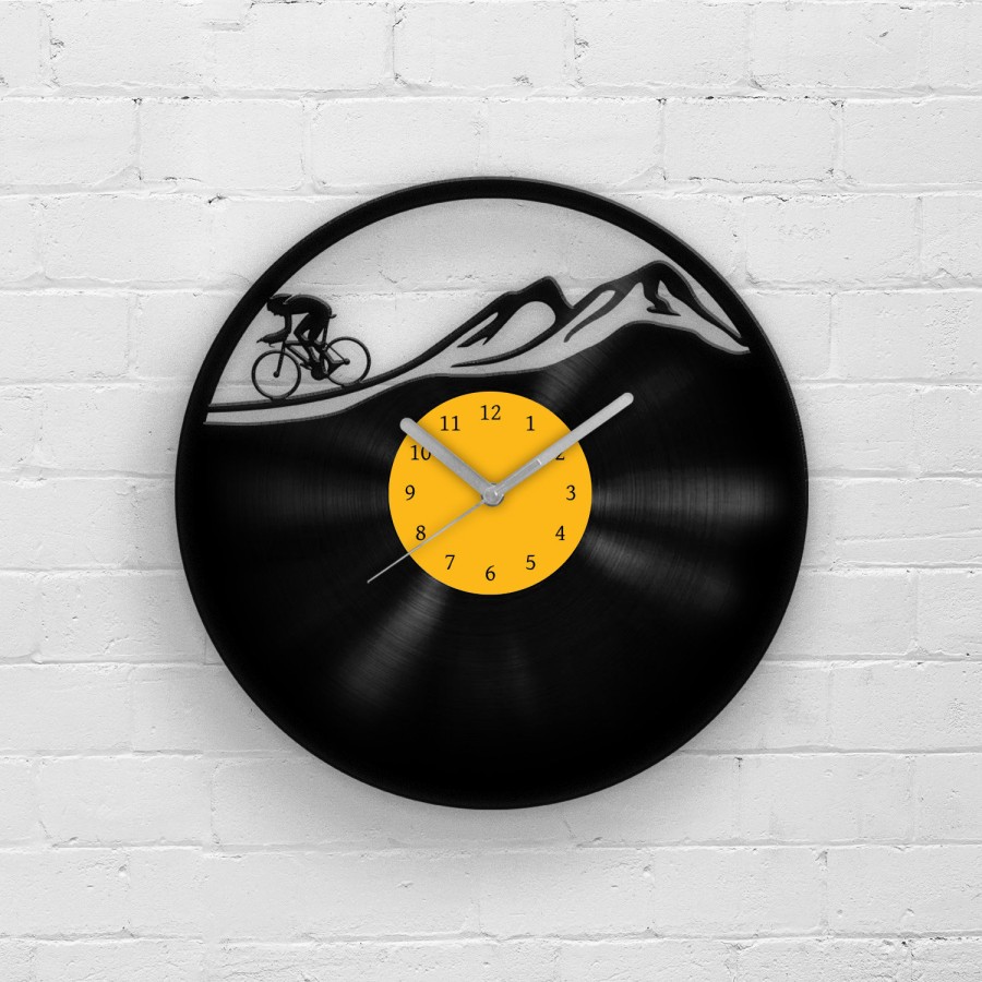 Cyclist | Vinyl Clock | Cycling Men Art | Wall Decor Cycling | Ride a Bike | Cycling Man | Bicycle Gifts | Vinyl Wall Clocks | Gifts for Him