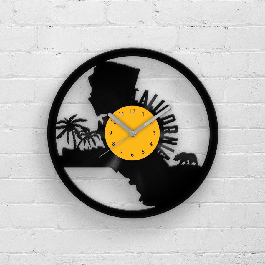 CALIFORNIA - Vinyl Clock, California State Art, California Map Wall Decor, Los Angeles Art, San Francisco Wall Decor, Housewarming Gifts
