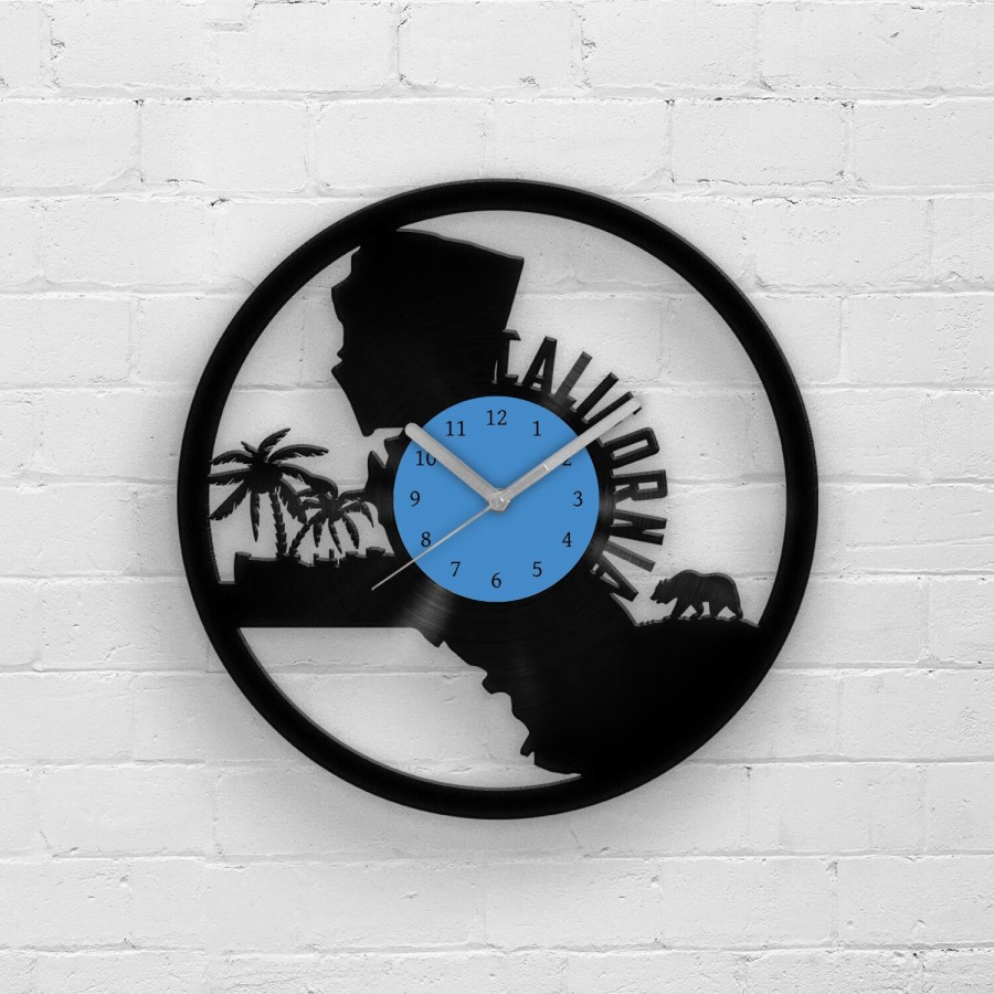 CALIFORNIA - Vinyl Clock, California State Art, California Map Wall Decor, Los Angeles Art, San Francisco Wall Decor, Housewarming Gifts
