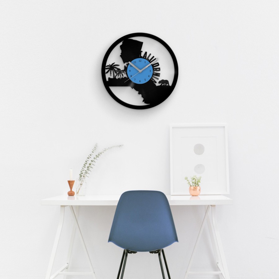 CALIFORNIA - Vinyl Clock, California State Art, California Map Wall Decor, Los Angeles Art, San Francisco Wall Decor, Housewarming Gifts