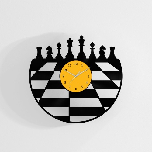 CHESS BOARD - Vinyl Clock, Wall Art Chess, Best Men Gifts, Birthday Gifts for Men, Wall Hanging for Him, Men Cave Gifts, Housewarming Gifts