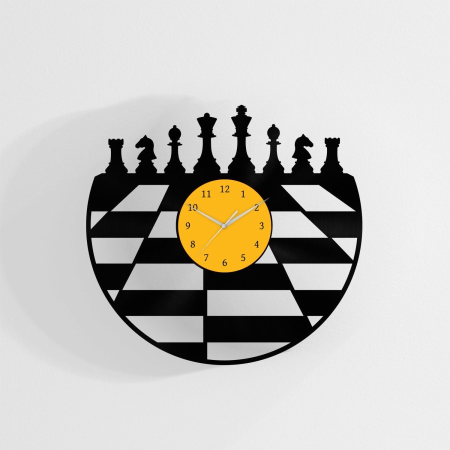 CHESS BOARD - Vinyl Clock, Wall Art Chess, Best Men Gifts, Birthday Gifts for Men, Wall Hanging for Him, Men Cave Gifts, Housewarming Gifts