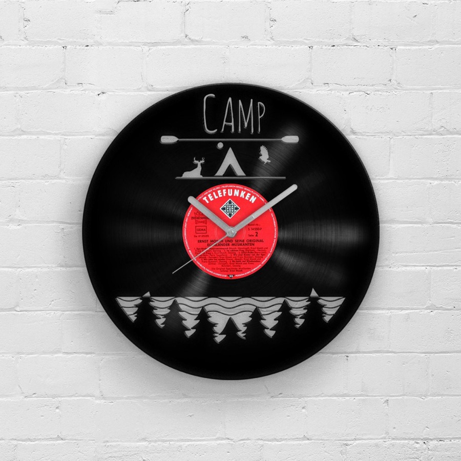 Camping Gift for Men - Vinyl Clock Camping, Adventurer Gifts, Wanderlust Gifts, Innovative Travel Gift Idea to Gift, Unique Adventure Gift