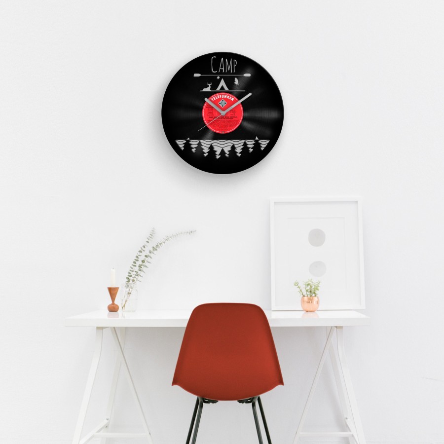 Camping Gift for Men - Vinyl Clock Camping, Adventurer Gifts, Wanderlust Gifts, Innovative Travel Gift Idea to Gift, Unique Adventure Gift