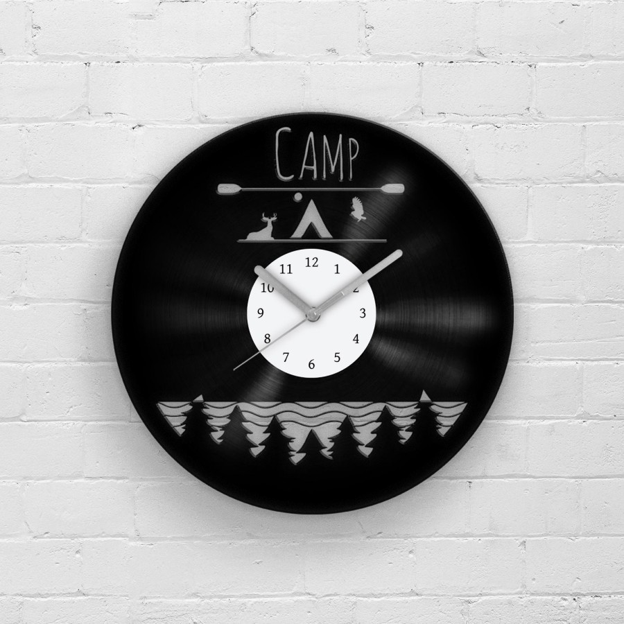 Camping Gift for Men - Vinyl Clock Camping, Adventurer Gifts, Wanderlust Gifts, Innovative Travel Gift Idea to Gift, Unique Adventure Gift