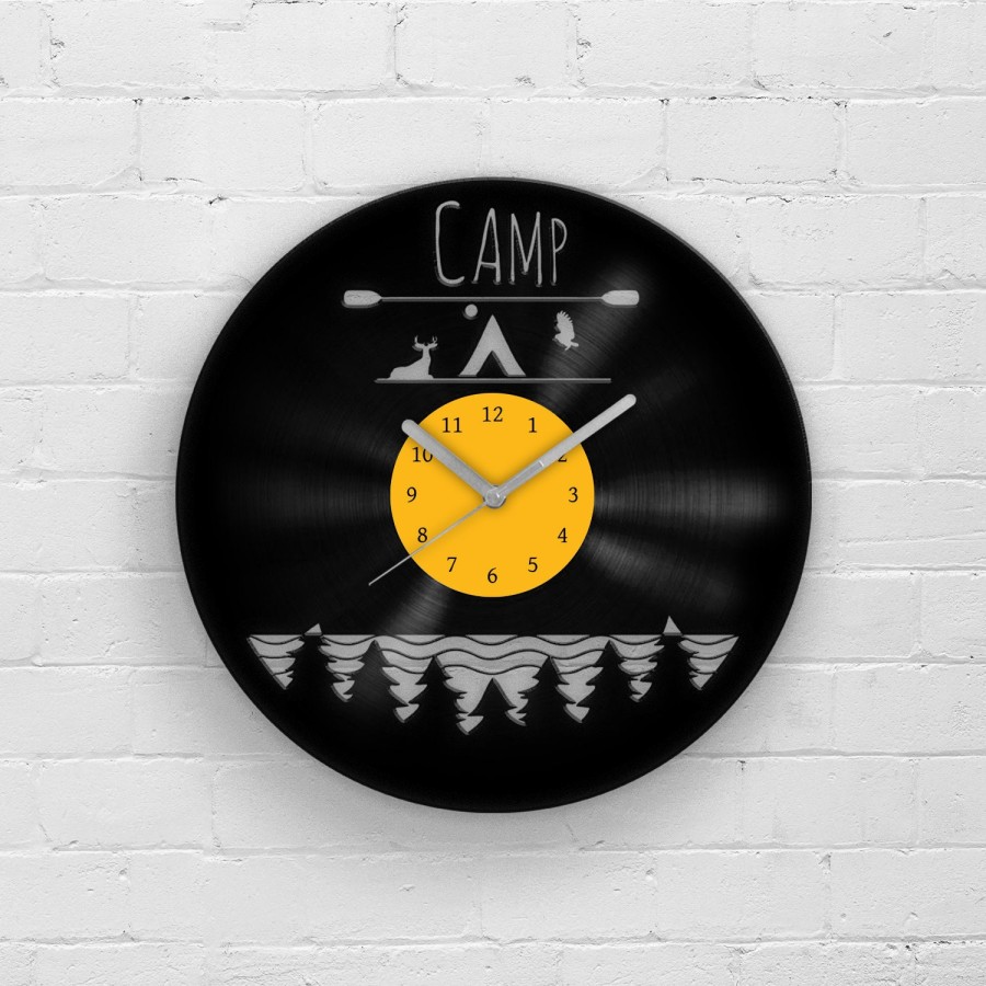 Camping Gift for Men - Vinyl Clock Camping, Adventurer Gifts, Wanderlust Gifts, Innovative Travel Gift Idea to Gift, Unique Adventure Gift