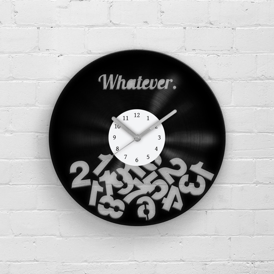 Funny Gifts, Vinyl Wall Clocks, Vinyl Wall Art, Wall Hanging, Funny Birthday Gift, Whatever Quotes Artwork, Random Numbers Art, Gift for him