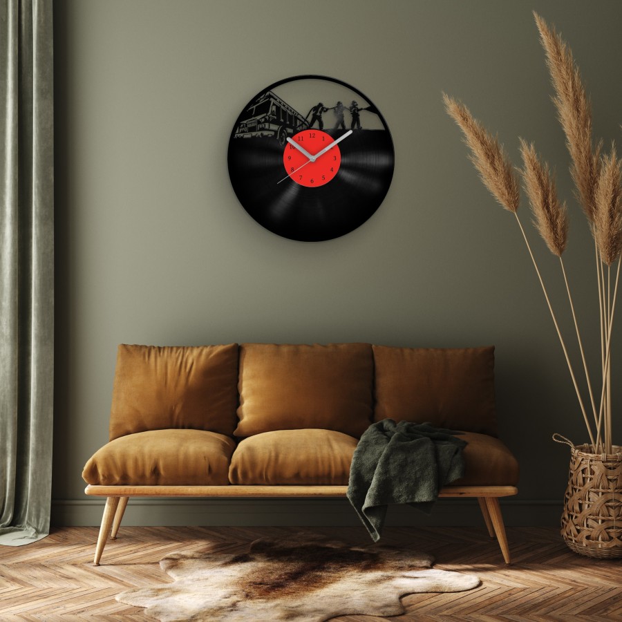 FIREFIGHTERS - Vinyl Clock, Best Gifts for Him, Men Wall Decor, Housewarming Artwork, Gift for Firemen, Man Cave Gifts, Wall Sign