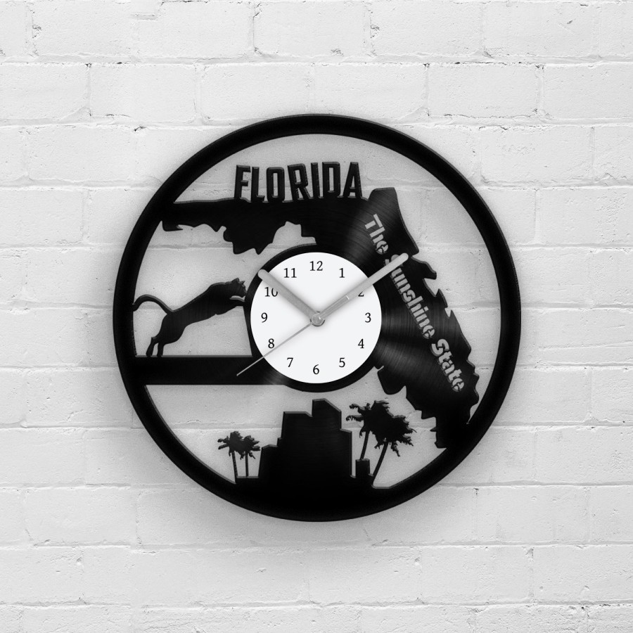 FLORIDA STATE - Vinyl Clock, Florida Gifts, States Wall Decor, Housewarming Gifts, Unique Wall Clocks, Wall Hanging, Florida Map Artwork