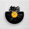 Gift for Him, Racing Motorbike, Motorcycle Gifts, Vinyl Clock, Man Cave Art, Decor for Men, Garage Wall Hanging, Present for Racer, Clocks
