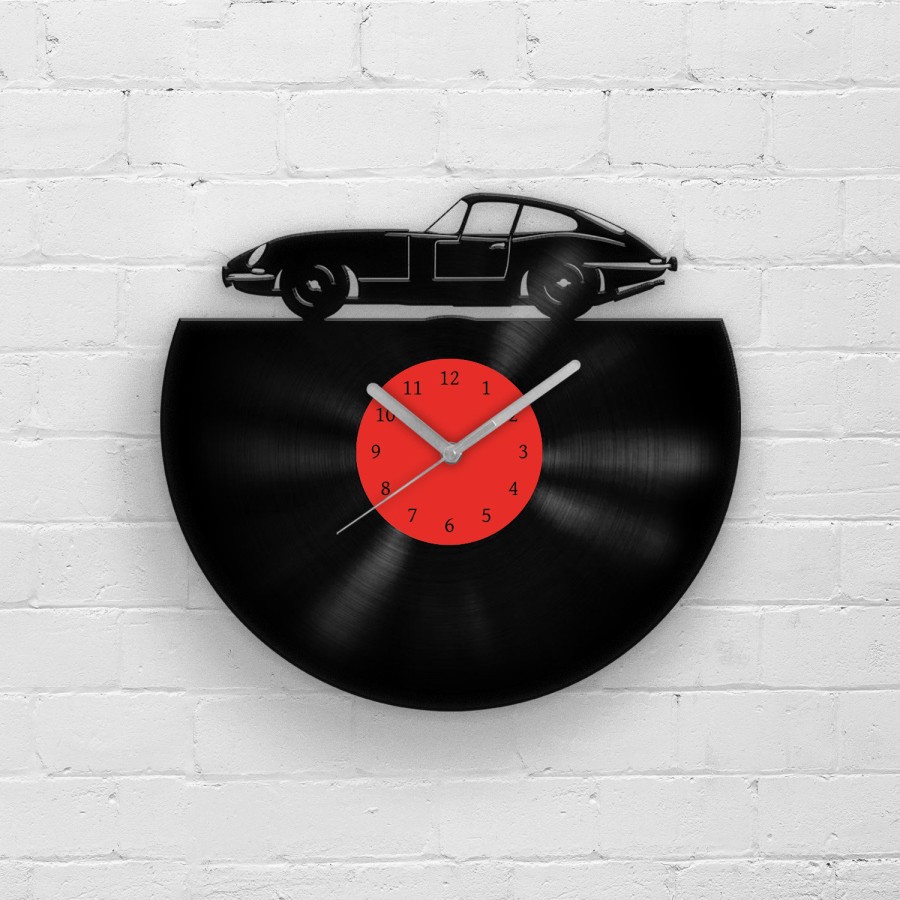 Gift for Dad - VINYL CLOCK, Christmas gift for Him, Retro Car Clock, Classic Car Wall Art, Men Cave Wall Decor, Wall Hanging for Him