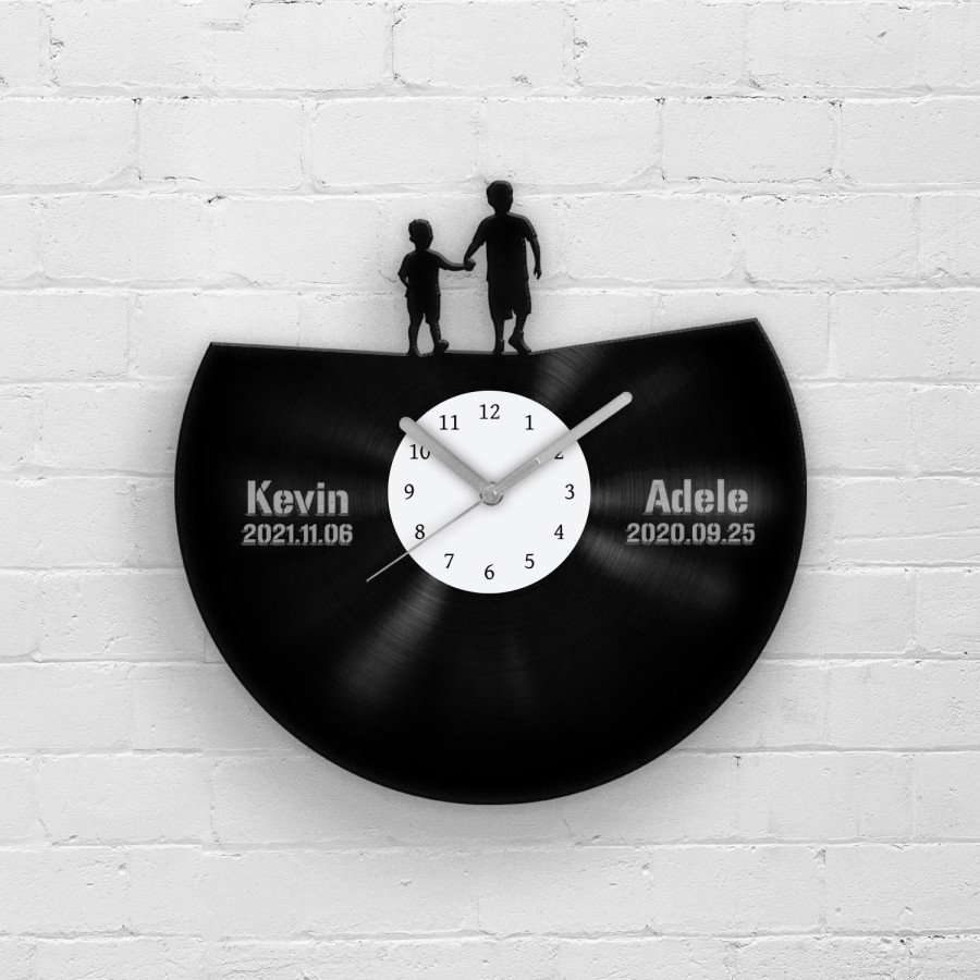 GIFT FOR PARENTS - Vinyl Clock, Personalised Gifts for Kids, Brothers Decor, Newlywed Presents, House Warming Gifts, New Home Wall Decor
