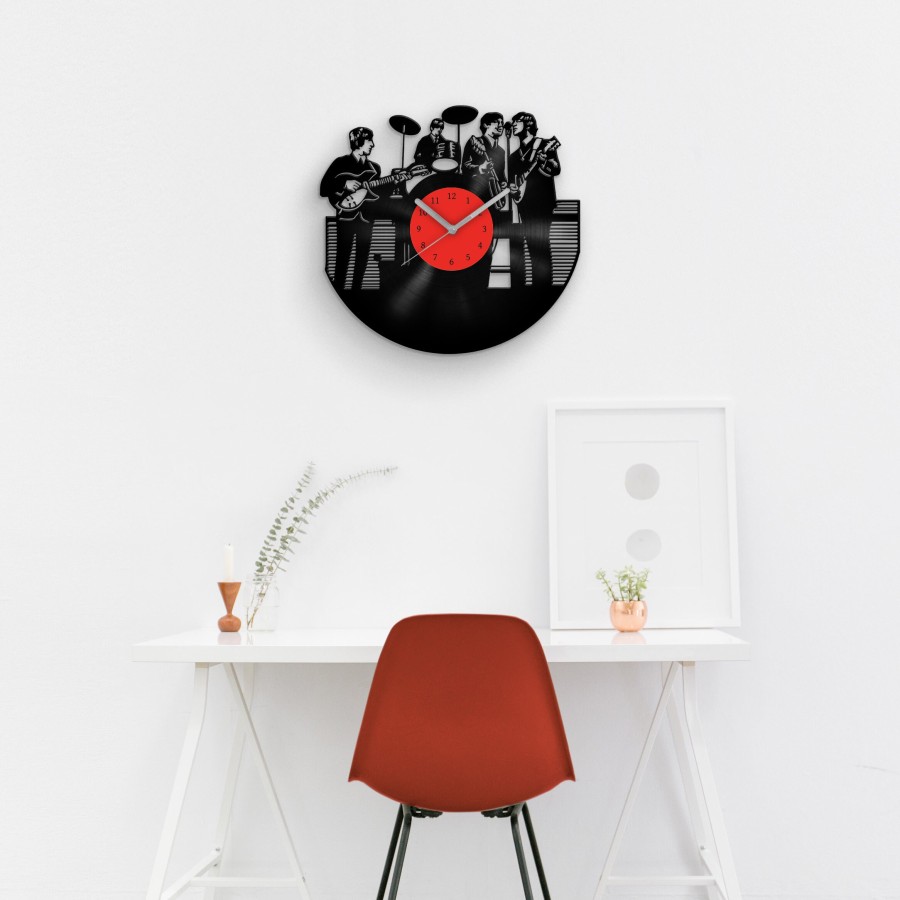 Home Decor - Rock Music Vinyl Clock, Music Home Decor, Personalized Gifts, Handmade Vinyl Record Clock, The Beatles Wall Decoration