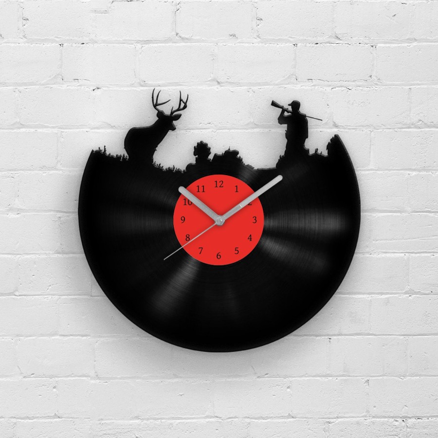 Hunting Themed Vinyl Record Wall Clock **FREE SHIPPING WORLDWIDE**, Best Gift for Him, Gift for Hunter, Hunter&#39;s Gift