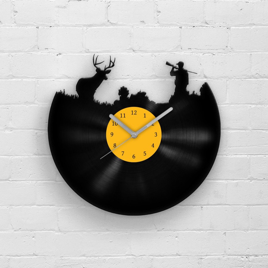 Hunting Themed Vinyl Record Wall Clock **FREE SHIPPING WORLDWIDE**, Best Gift for Him, Gift for Hunter, Hunter&#39;s Gift