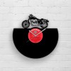 Motorcycle Gifts - Classic Motorbike Vinyl Clock, Motorbike Cafe Racer, Wall Hanging for Men Cave, Best Gifts for Men, Motorcycle Gifts