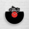 Motorcycle Gifts - Classic Motorbike Vinyl Clock, Motorbike Cafe Racer, Wall Hanging for Men Cave, Best Gifts for Men, Motorcycle Gifts
