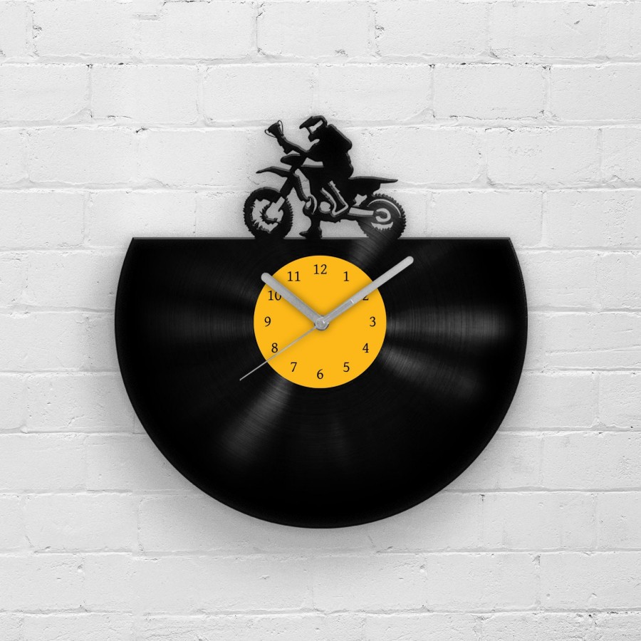 Motorcycle Vinyl Wall Decor | Vinyl Wall Clock | Motorbike Wall Decor | Sports Motorbike Art | Motorcycle Gift | Gift for Him | Office Decor