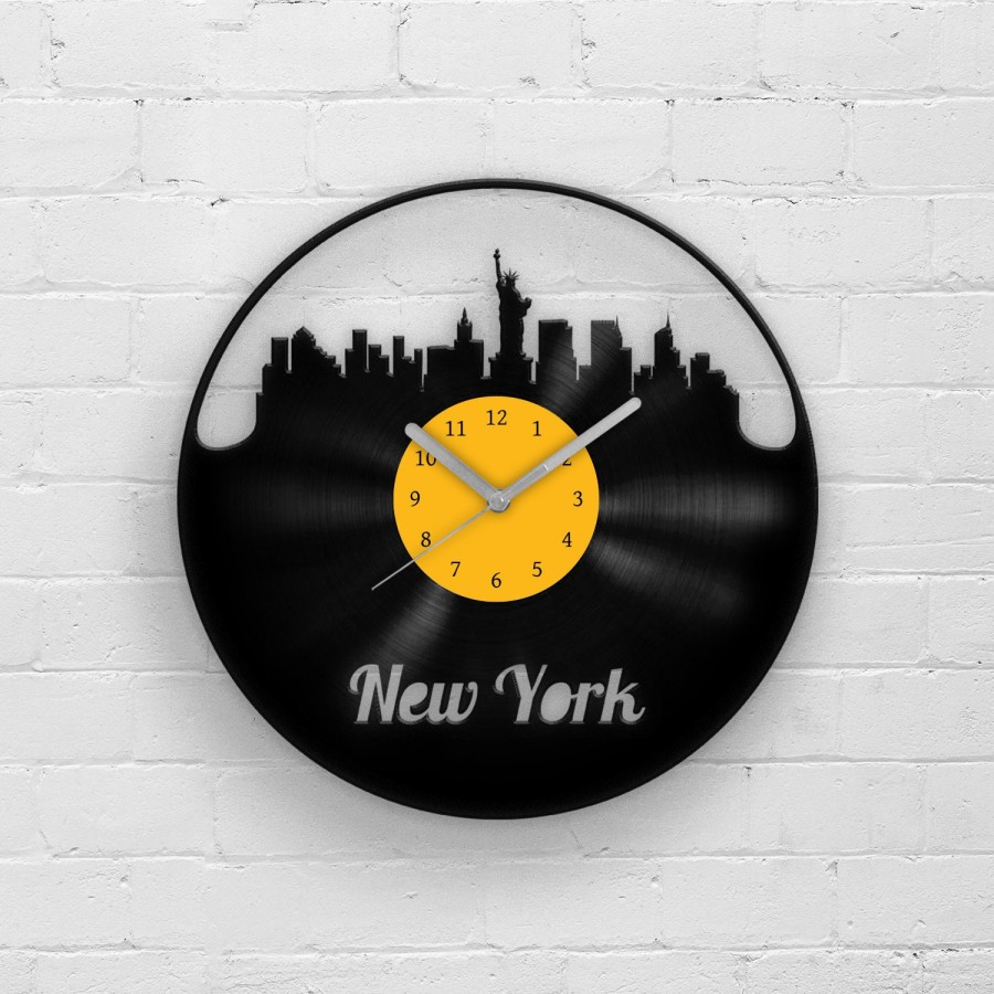 New York City - Vinyl Clock, Wall Art for New Yorkers, Wall Decor New York, Vinyl Record Wall Clock Art, Unique Wall Hanging, Housewarming