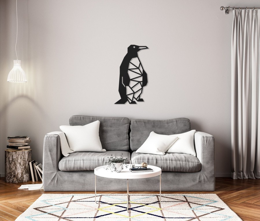 Penguin Wall Art, Wooden Wall Decor, Wall Decor Penguin, Wood Wall Art, Penguins Decor, Housewarming Gifts, Housewarming Artwork, Animal Art