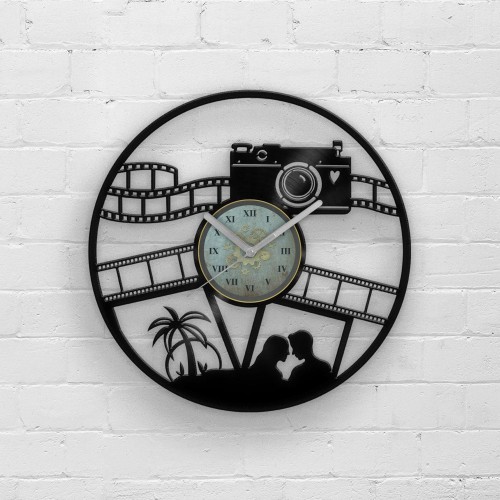 Photography Vinyl Clock, Gift for Photography Lover, Photography gifts, Photographer gift men, Wedding Gifts, Newlywed Gift Ideas, Wall Art