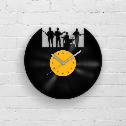 ROCK BAND - Vinyl record clock, Modern Room decoration, Birthday gift, Music Themed Artwork, Gifts for fan, Vintage Wall Sign, Garage Decor
