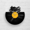 Sports Bike, Vinyl Wall Clock, Motorcycle Gifts, Present for father, Racing Artwork, Biker&#39;s Decor, Super Bike Sign