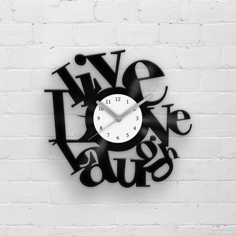 Wall Clock Unique - Decorative Vinyl Clock, Live Love Laugh Decor, Wall Hanging Love, Gift for Couples, Vinyl Wall Art, Unique Wall Decor