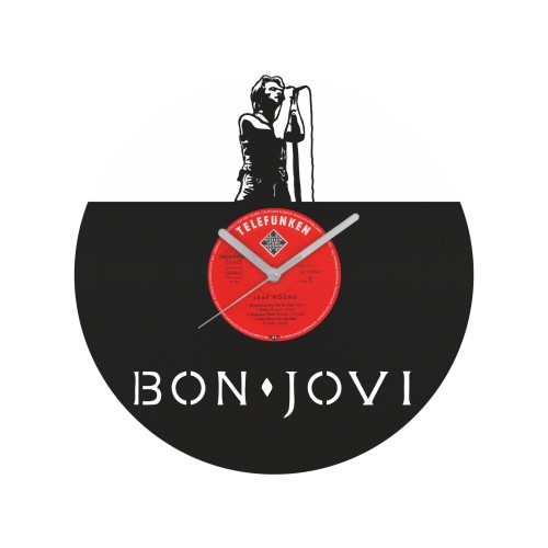 Bon Jovi laikrodis iš perdirbtos vinilinės plokštelės