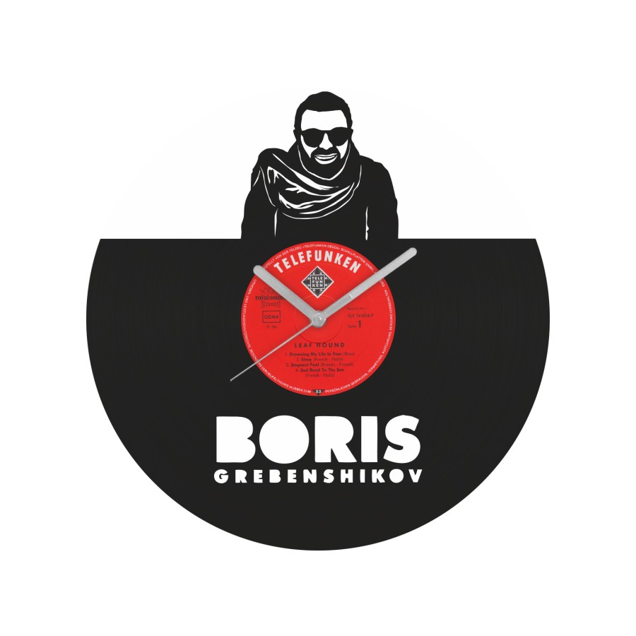 Boris Grebenshikov laikrodis iš perdirbtos vinilinės plokštelės