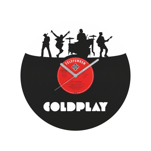 Coldplay v1 laikrodis iš perdirbtos vinilinės plokštelės