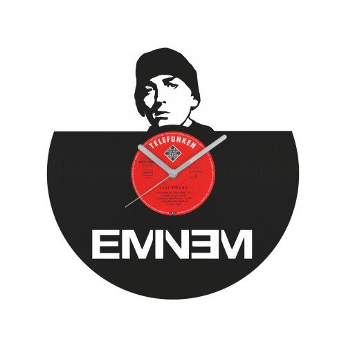 Eminem laikrodis iš perdirbtos vinilinės plokštelės