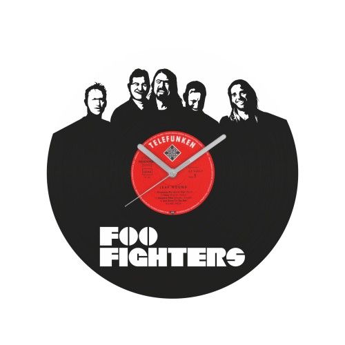 Foo Fighters laikrodis iš perdirbtos vinilinės plokštelės