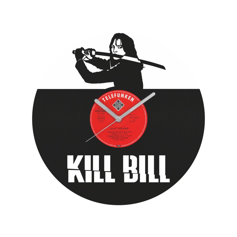 Kill Bill laikrodis iš perdirbtos vinilinės plokštelės