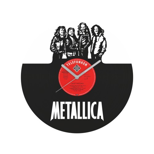 Metallica laikrodis iš perdirbtos vinilinės plokštelės