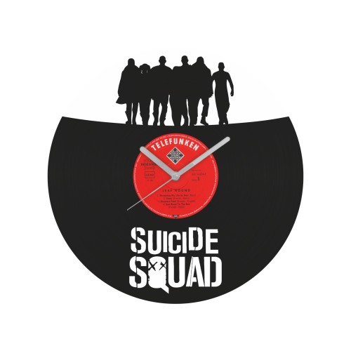 Suicide Squad laikrodis iš perdirbtos vinilinės plokštelės