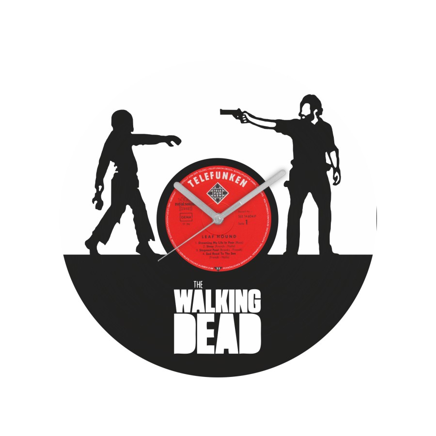 The Walking Dead laikrodis iš perdirbtos vinilinės plokštelės