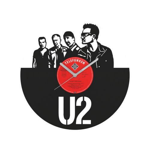U2 laikrodis iš perdirbtos vinilinės plokštelės